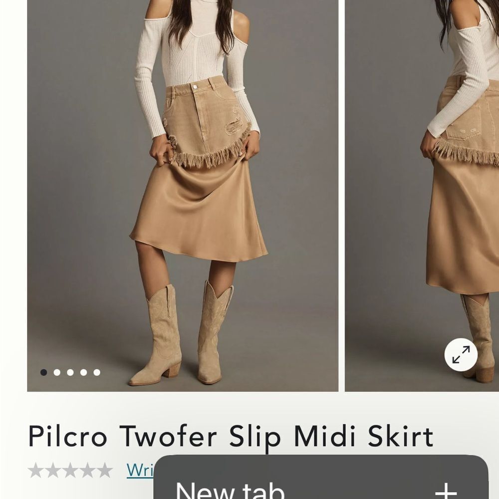 Anthropologie Pilcro Twofer Slip Midi Skirt